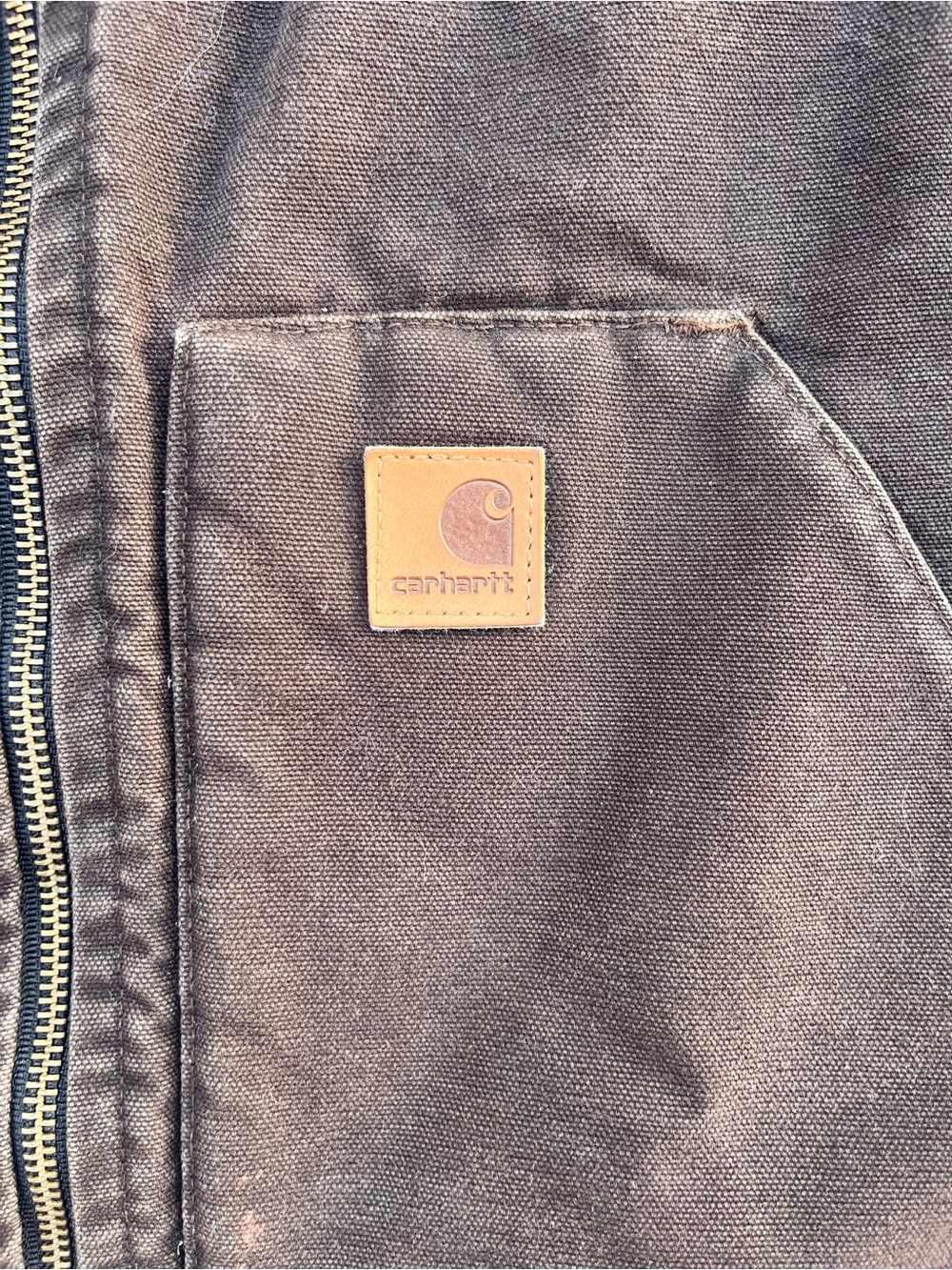Vintage Carhartt Brown Canvas Quilted Utility Vest. Men’s Medium. - Picture 5 of 9